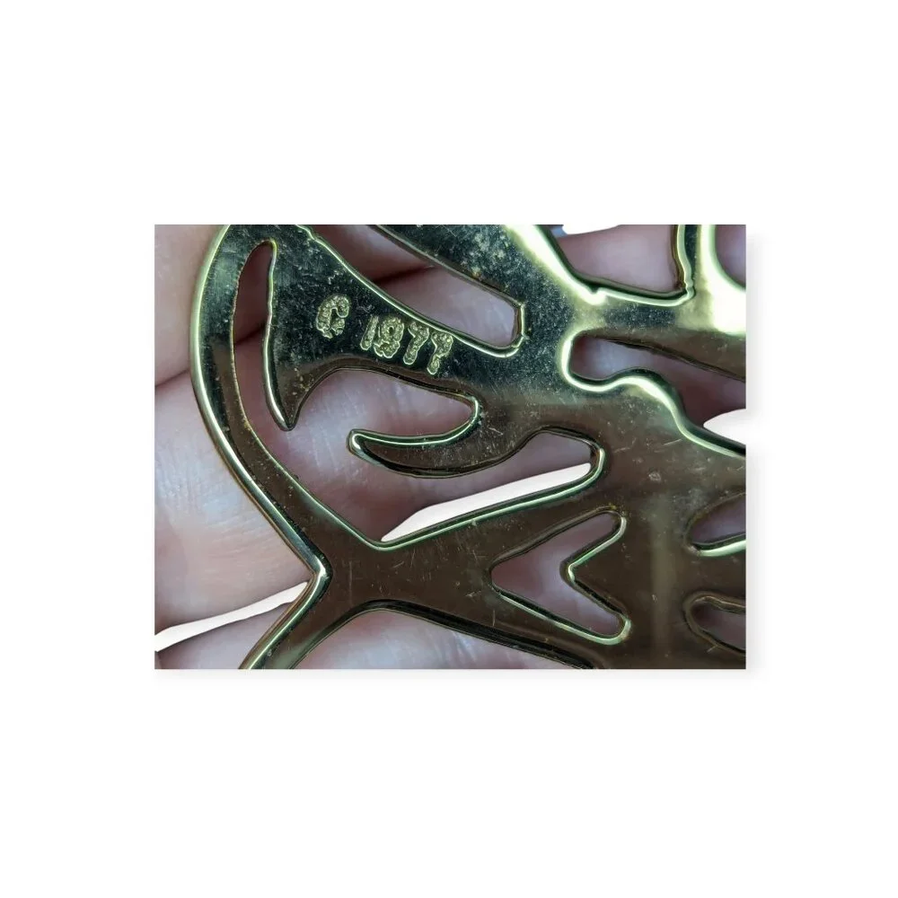 Vintage Virginia Metalcrafters 1988 Queen Anne Cypher Christmas Brass Ornament